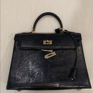 Genuine Lizard Top Handle Bag